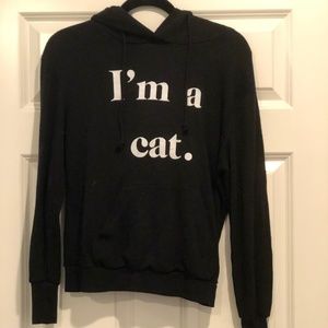 Small Wildfox "I'm a cat." Black Hoodie